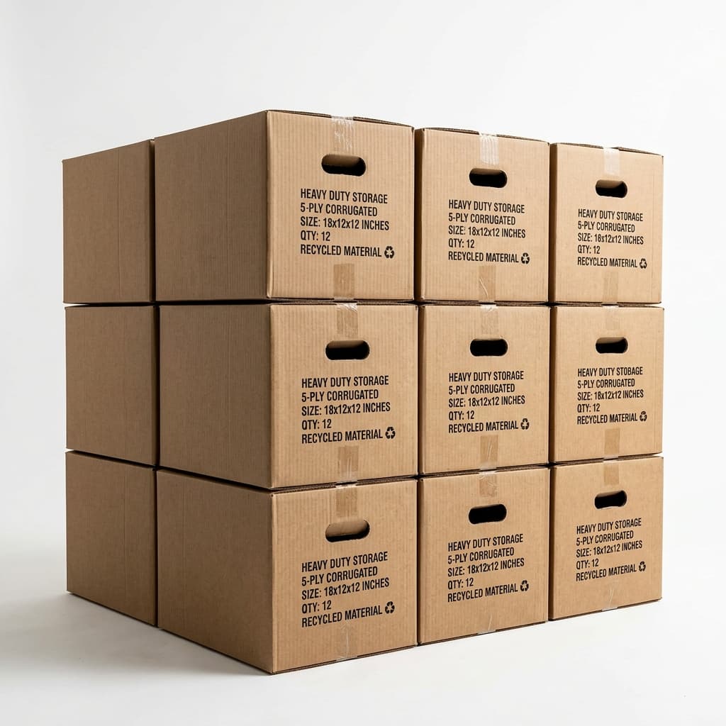 5-Ply Corrugated Storage Box Large (24x18x18 in)
